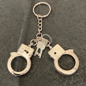 Handcuff keychain with keys